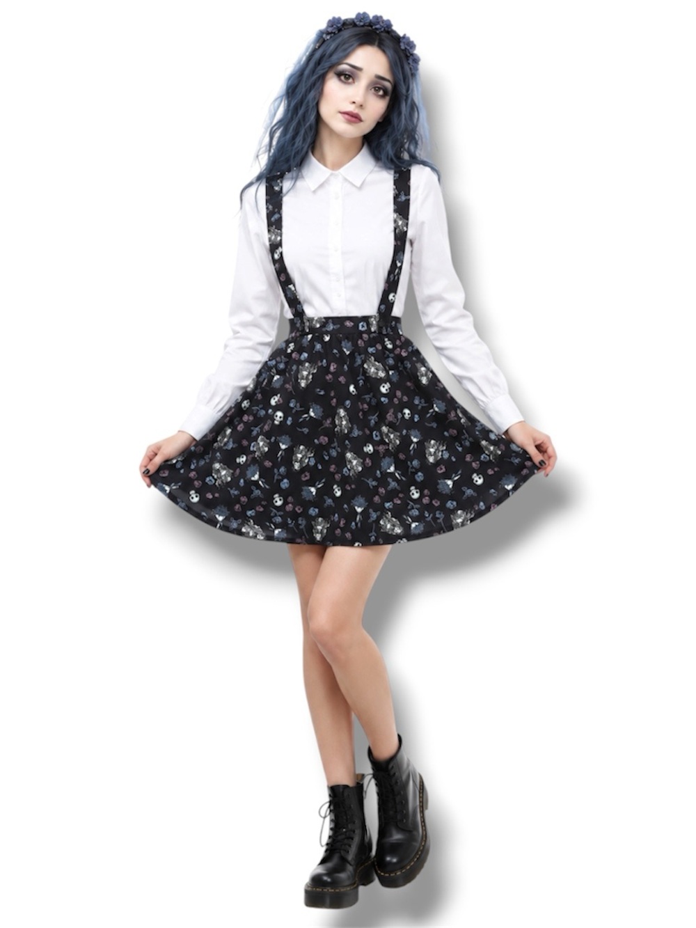 Tim Burton Corpse Bride Icon Suspender Skirt